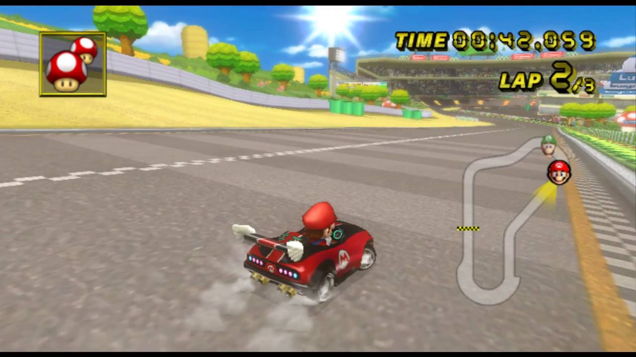 Mario Kart Wii gameplay footage (2008)